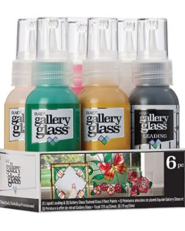 Gallery Glass, Floral Stained Kit, Glass Paint Set for DIY Arts and Crafts, Perfect for Beginners and Artists, 1 Count (Pack of 6)