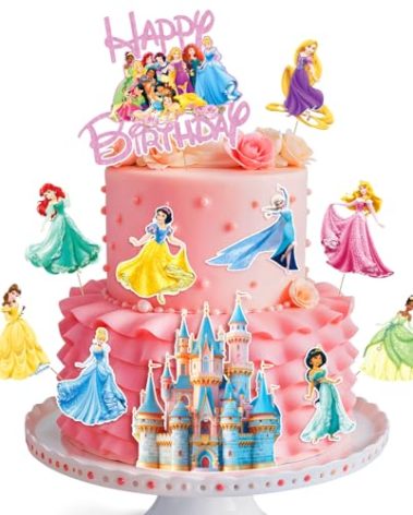 Princess Cake Topper, Princess Cake Decorations Prin cess Cake Toppers, Fantastic Happy Birthday Prin cess Cake Topper, Prin cess Cake Toppers for Girls Birthday Baby Shower Party