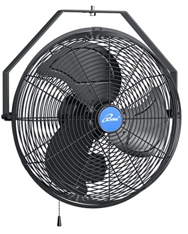 iLiving Wall Mounted Variable 14 Inches Speed Indoor/Outdoor Weatherproof Fan, Industrial grade for Patio, Greenhouse, Garage, Workshop, and Loading Dock, 2473 CFM, Black