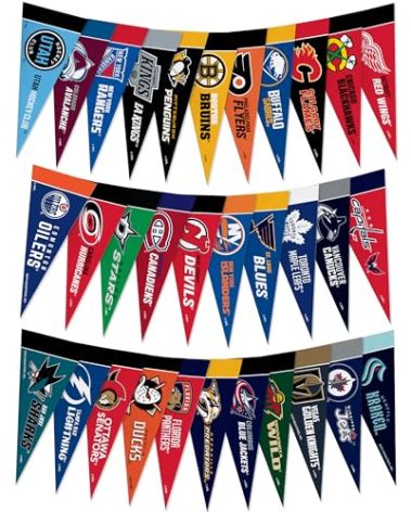 Rico Industries NHL Hockey 4" x 9" Felt Mini Pennant League Set (Includes ALL Teams)