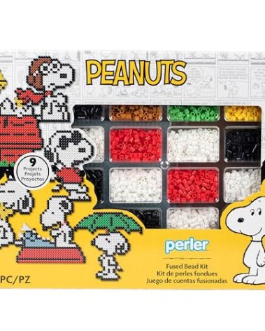 Perler 80-57183 Peanuts Fused Bead Deluxe Box Kit, 9 Unique Patterns, Multicolor, 4263 Pieces