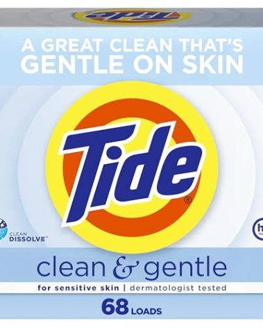 Tide Clean and Gentle Powder Laundry Detergent, Unscented, 68 Loads, 77 oz