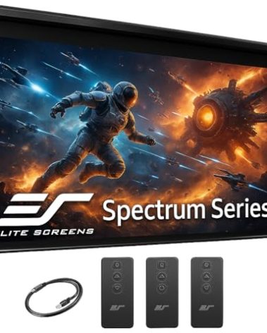 Projector Screen Elite Screens Spectrum, 150-INCH Diag 16:9, Motorized Projection Screen Movie Home Theater 4K/8K Ultra HD Ready, ELECTRIC150H2