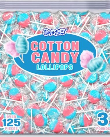 Pink and Blue Lollipops - 3 Pounds - Halloween Cotton Candy Suckers - Gender Reveal Candy Favors - Baby Shower Party