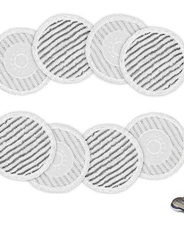AIR U+ 8 Pack Replacement Steam Mop Pads for Shark S8201 S8001 S7001 S7201 S7000AMZ S7000 S7005 S7020 S7001C Steam Mop, Steam & Scrub All-in-One Scrubbing and Sanitizing, Dirt Grip Scrub Washable Pad