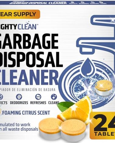 Garbage Disposal Cleaner And Deodorizer Tablets 24 Pack - 1 Year Supply Kitchen Sink Cleaner And Deodorizer, Septic Safe Foaming clean, Lemon Scent, Removes Odor-Causing Residues