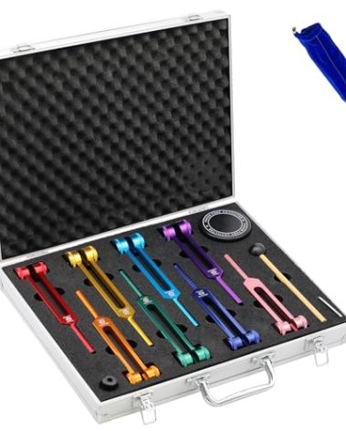 Chakra Tuning Fork Set, Weighted Tuning Forks of 8 Color,7 Chakra and 1 Soul Purpose Tuning Forks for DNA Healing, Sound Therapy, Yoga, Meditation