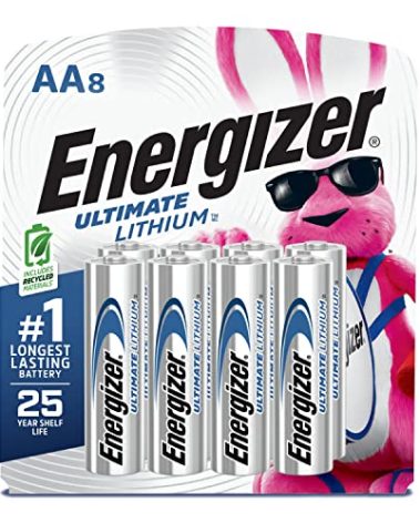 Energizer Ultimate Lithium AA Batteries (8 Pack), 1.5V Lithium Double A Batteries