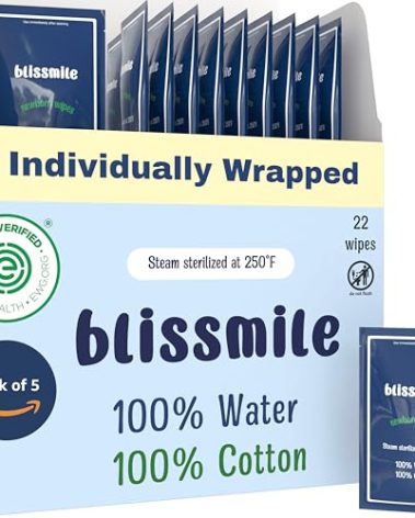 Mini Travel Wipes - 100% Water - Individually Wrapped - For Hand, Face & Body - Unscented Wet Wipes for Adults & Kids, Baby with Sensitive Skin - Feminine Wipes for Women, On the Go Essentials, 110 ct