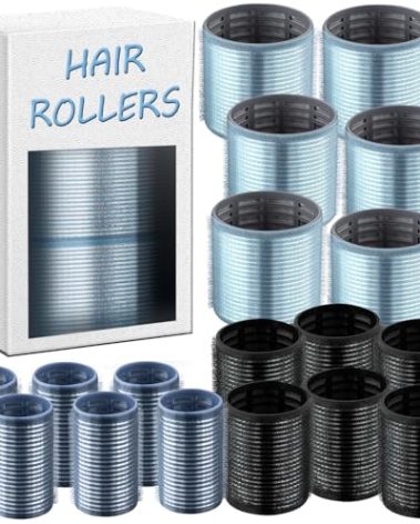xnicx Self-Grip Ceramic Ionic Thermal Hair Rollers Set - 18 Velcro Rollers for Long and Short Hair, Blowout Look, Salon Quality