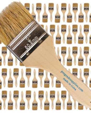 Pro Grade - Chip Paint Brushes - 96 Pack - 2 Inch - Chip Brushes - Versatile for Paints, Stains, Varnishes - 2 Inch Light Brown Chip Brushes Multi-Purpose Use