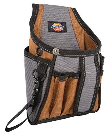 Dickies 7-Pocket Canvas Tech Pouch with Tape Tether, Universal-fit Steel Clip and Tunnel Loop for Tool Belt