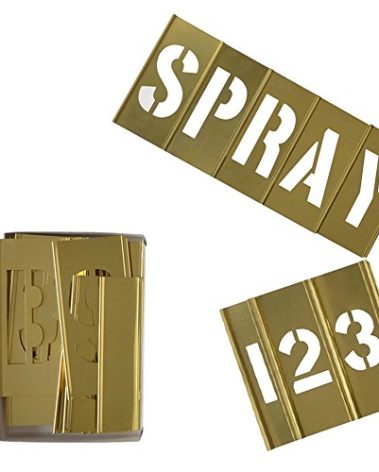 Deezio Brass Stencils Letters and Numbers 2 Inch Interlocking Letter Stencils - 46 Piece Set