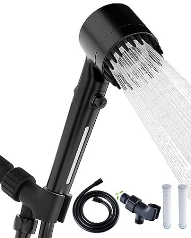 Shower Head with Handheld, Shower Heads High Pressure, High Flow Even with Low Water Pressure-Hand Held Showerhead Set,3 Modes Filtered Showerhead with 59″Replacement Hose/Bracket/Cotton Filters