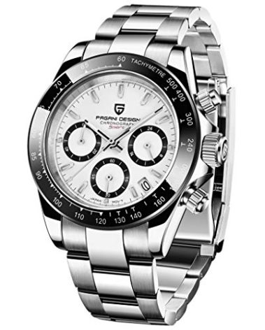 Pagani Design Men’s Watches Full Stainless Steel Analogue Quartz Wrist Watch for Men Luxury Waterproof Dress Wristwatch Date