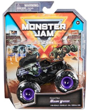 Monster Jam, Official Mohawk Warrior Monster Truck, Die-Cast Vehicle, 1:64 Scale, Kids Toys for Boys Ages 3 and up