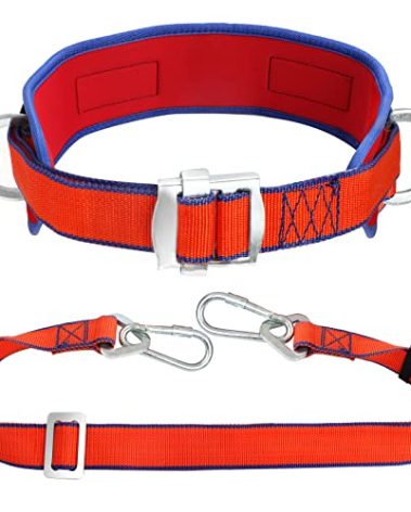 Trsmima Safety Belt with Adjustable Lanyard and Updated Waist Pad - Tree Climbing Belt Harness - Safety Lanyard Fall Protection- Fall Arrest Kite Climbing Lanyard,Ladder Safety Harness