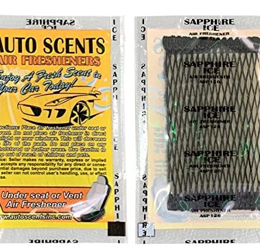 Individually Wrapped - Professional Car Air Freshener Pads - Remove Smells & Add Ambience (15 Per Pack) (Sapphire Ice)