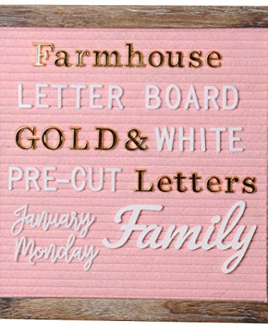 Rustic Felt Letter Board 10x10in Changeable Letter Board Sign with Precut Letters, Pink Felt Message Board with Farmhouse Wooden Frame, Baby Announcement Sign, Pregnancy Milestones Room Office Decor