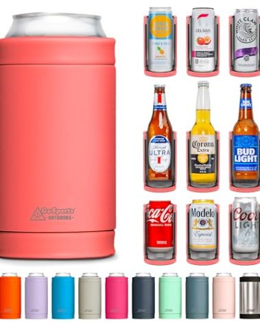 DUALIE 3 in 1 Insulated Can Cooler - Universal Size for 12 oz Cans, Slim Cans, and Bottles - 10+ Colors Available