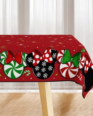 Christmas Tablecloth Rectangle Mouse Table Cover New Year Winter Xmas Table Decor Waterproof Christmas Decorations for Home Party
