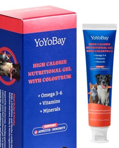 Bovine Colostrum Nutritional Gel for Dog & Cat - High Calorie Supplement for Dogs and Cats, Support Appetite for Cat, Immune Support, Dog Weight Gainer, Senior Dogs Cats Supplement