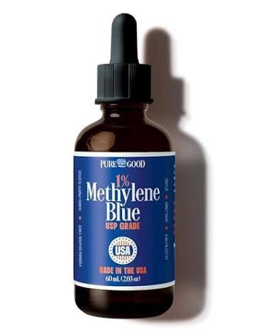 Pharmaceutical-Grade Methylene Blue 1% – 60mL | USP-Grade, Third-Party Tested, Alcohol-Free | Amber Dropper Bottle