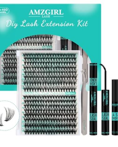 Lash Clusters Kit 320Pcs,DIY Individual Lashes Extension Kit,Lash Bond And Seal,Lash Remover For Eyelashes Extensions,Lash Applicator Tool For False Eyelash Cluster Kit At Home(3040D,D-Mix9-16mm Kit)