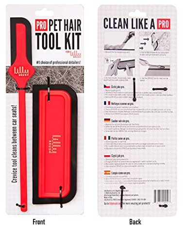 Lilly Brush Pro Pet Hair Tool Kit | Pet Hair Remover for Couch, Car Carpet, Car Seat, Auto Interior Detailing Kit, Cat and Dog Hair Remover Tool, Cat Fur Remover, Deep Cleaning Tools
