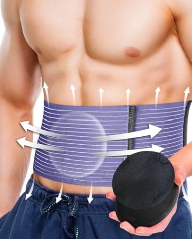 BLITZU Umbilical Hernia Belt for Men & Women, Abdominal Binder Adjustable Truss Support with 2 Compression Pads for Naval, Ventral, Incisional, Epigastric, Belly Button Hernias, Pre Post Surgery L-XL