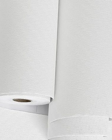 Haimin Fabric Wallpaper Textured Contact Paper (24in X 393in) Grasscloth Wallpaper Peel and Stick Faux Linen Wall Paper Waterproof Vinyl Self Adhesive (White)