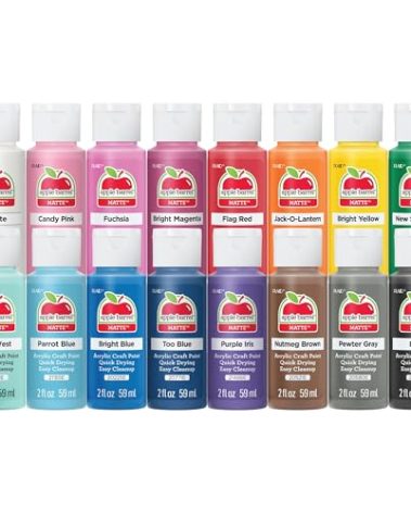 Apple Barrel, Vibrant Spectrum Collection Acrylic Craft Paint, PROMOABIII, 2 fl oz each, 16 assorted matte colors, 16 count