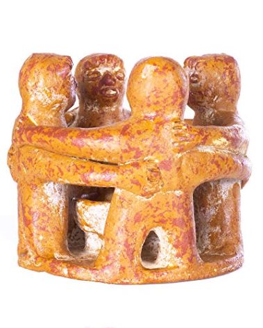 Circle of Friends Traditional 5 x 5 Handcrafted Clay Tealight Candle Holder