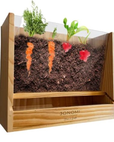 JONOMI Home & Garden™ Vegetable Root Viewer - Indoor Planter with Window to Watch Roots as They Grow - Ideal for Teachers, Parents, Grandparents - Engaging Science Project for Kids and Students