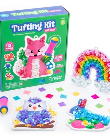 Educational Insights Tufting Kit - Arts and Crafts for Kids, Create Mess Free Projects, DIY Sensory Activity Set for Toddlers, Poke in Fabric Supplies, Creative Gift, Girls and Boys Ages 5+