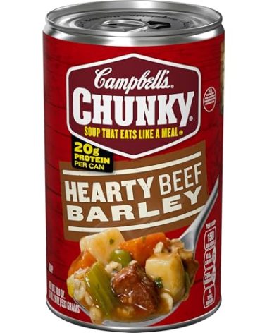 Campbell's Chunky Soup, Hearty Beef and Barley Soup, 18.8 Oz Can