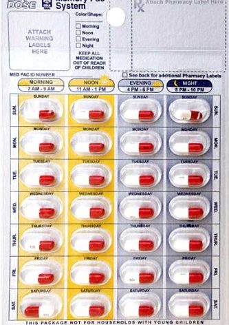 Memory Pac 6 Count Blister Pack Refill Cards (Weekly-Extra Large, 28 Compartments)