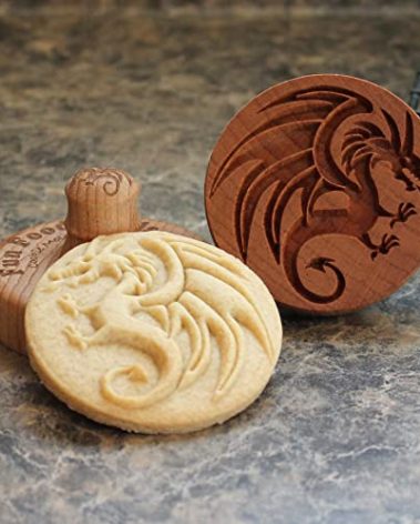 Fun Food Tools, Wood Cookie Stamp, 2.5 Inch (Dragon CS-009)