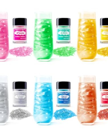 Edible Glitter - 6 Colors Luster Dust Edible, Food Grade Cake Decorating Shimmering Glitter for Drinks, Powder Glitter for Fondant, Chocolate, Candy, Cookie- 3g, Vegan