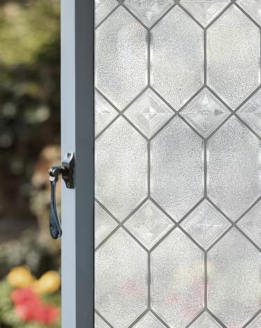 Artscape Old English | Privacy Window Film with Textured Leaded Glass Pattern | Non-Adhesive & UV Protection | Easy to Apply & Removable | 36 x 72 Inches | Made in USA