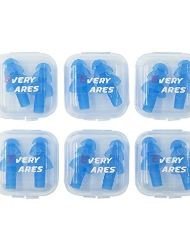 Every Cares Silicone Swimming Earplugs for Adult, 6 Pairs, Comfortable, Waterproof, Ear Plugs for Swimming and Showering, with Case (Blue)