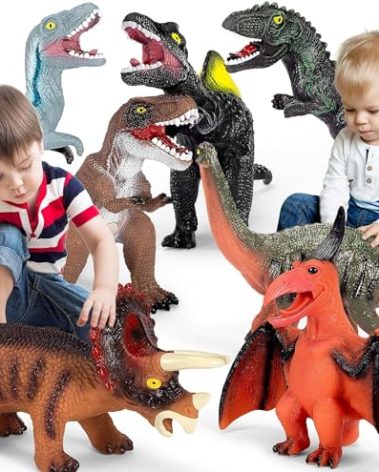 Kissdream 7 Piece Jumbo Dinosaur Toys Big Dinosaur Toy for Boys Realistic Giant Dinosaur Toys for Kids 3-5 - Perfect Dinosaur Gifts for Kids