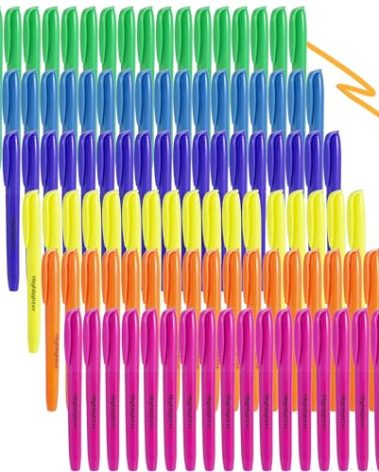 GGYKJSK 108 pack highlighters bulk，colorful transparent highlighter cases，multicolor highlighters，colored highlighter pens，multi color ，school, office.