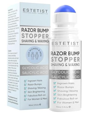 ESTETIST Razor Bump Stopper Roll-On, Dark Spot Remover & Ingrown Hair Treatment for Men & Women, No Bump After Shave Serum for Bikini, Face, Neck, Underarms & Legs