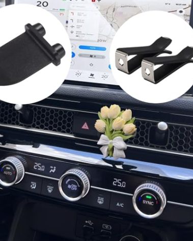 10 Pieces Square Head Car Vent Clips + 3 Adapters for 11th Gen Honda Civic, CRV, ZRV, Integra - Custom Fit Car Air Fresheners for Honeycomb Vents, 9mm Black - Car Dashboard Decorations, Car Ornaments