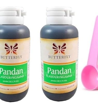 Butterfly Pandan Flavor 60ml / 2oz (Pack of 2) + pink tablespoon - Product of Indonesia