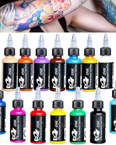Tattoo Kit 14Pcs Tattoo Ink 14 Colors Set 1 oz 30ml/Bottle Tattoo Inks Pigment Kit for 3D Makeup Beauty Skin Body Art