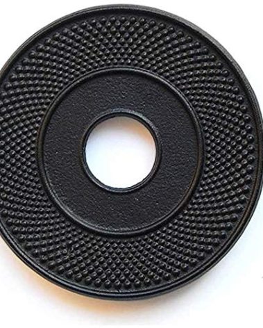 suyika Cast Iron Mat with Rubber Pegs/Feet for Japanese Tea Kettle Cast Iron Teapot Black Trivet 5.3in