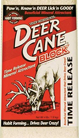 EVOLVED HABITATS Deer Cane Block Mineral Deer Attractant - Fast & Easy to Use All Year-Round Concentrated Mineral Food Supplement for Deer