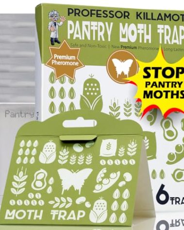 Professor Killamoth Pantry Moth Traps 6-Pack | Child and Pet Safe Pantry Protection | No Insecticides | Premium Attractant